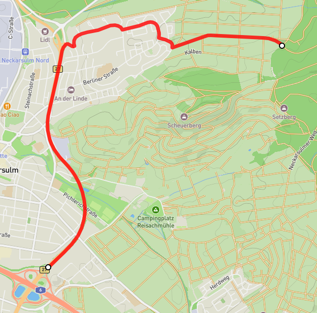 Anfahrt über A6